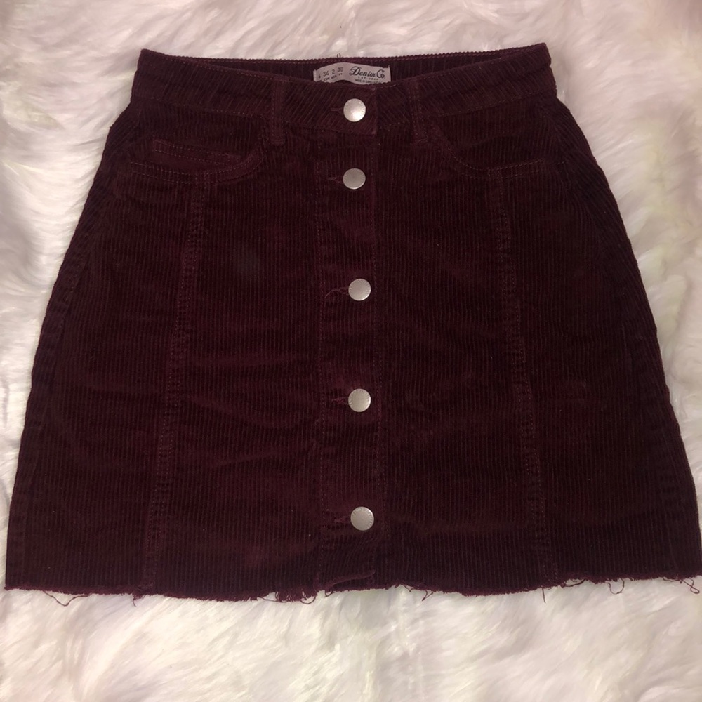 Corduroy A-line mini skirt